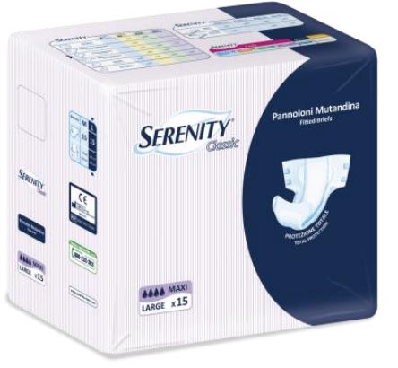 PANNOLONE PER INCONTINENZA A MUTANDINA SERENITY CLASSIC FORMATO MAXI TAGLIA LARGE 15 PEZZI - Farmacia Bartoli