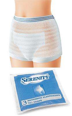 MUTANDINA ELASTICA RETTANGOLARE A RETE SERENITY M 3 PEZZI - Farmacia Bartoli