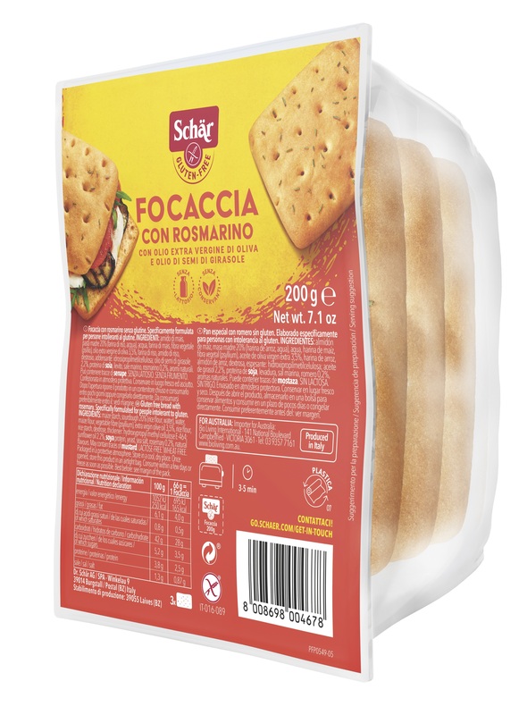 SCHAR FOCACCIA CON ROSMARINO SENZA LATTOSIO 200 G - Farmacia Bartoli