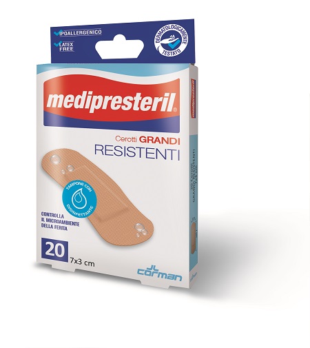 CEROTTO GRANDE MEDIPRESTERIL RESISTENTE 7X3CM 20 PEZZI - Farmacia Bartoli
