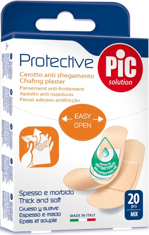CEROTTO PIC PROTECTIVE MIX ANTIBATTERICO ANTISFREGAMENTO CON TAMPONE 20 PEZZI - Farmacia Bartoli