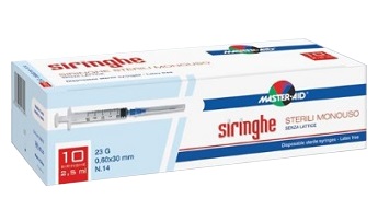 SIRINGA PER VENIPUNTURA MASTER-AID 2,5 ML 10 GAUGE 23 PEZZI - Farmacia Bartoli