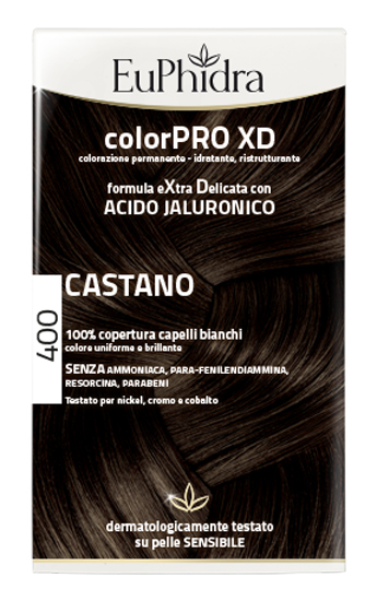 EUPHIDRA COLORPRO XD 400 CASTANO GEL COLORANTE CAPELLI IN FLACONE + ATTIVANTE + BALSAMO + GUANTI - Farmacia Bartoli