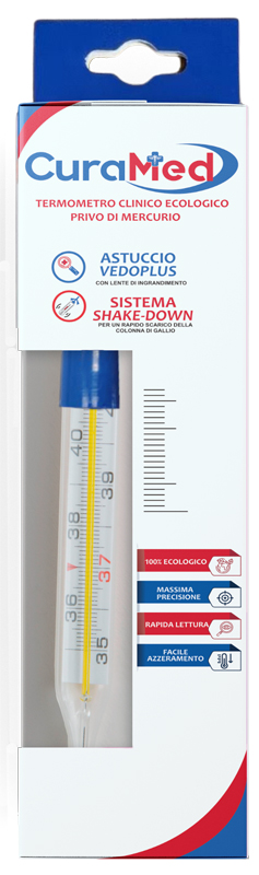 TERMOMETRO CLINICO OVALE AL GALLIO CON AGITATORE CURATERM - Farmacia Bartoli