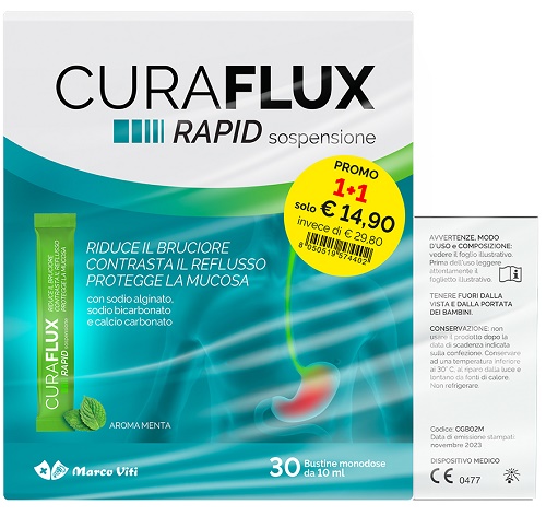 CURAFLUX RAPID 30 BUSTINE + 32 COMPRESSE MASTICABILI - Farmacia Bartoli