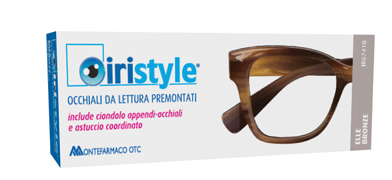 OCCHIALE DA LETTURA PREMONTATO IRISTYLE ELLE BRONZE +1,50 CON CIONDOLO APPENDI-OCCHIALE E ASTUCCIO COORDINATO 1 PAIO - Farmacia Bartoli