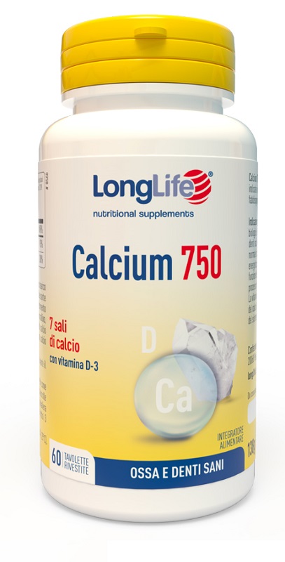 LONGLIFE CALCIUM 750 60 TAVOLETTE RIVESTITE SENZA GLUTINE - Farmacia Bartoli