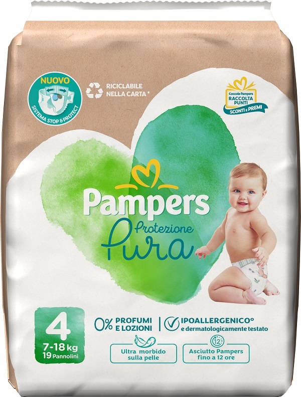 PAMPERS PROTEZIONE PURA MAXI PANNOLINI 19 PEZZI - Farmacia Bartoli