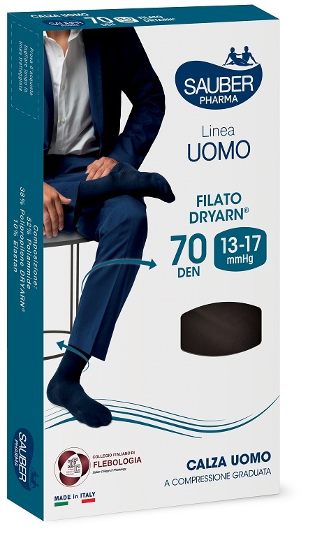 SAUBER PHARMA UOMO CALZA DRYARN 70 DENARI NERO TAGLIA L/XL - Farmacia Bartoli