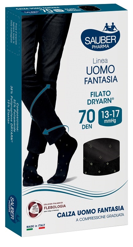 SAUBER PHARMA UOMO DRYARN 70 DENARI PUNT SALVIA BIANCO TAGLIA S/M - Farmacia Bartoli