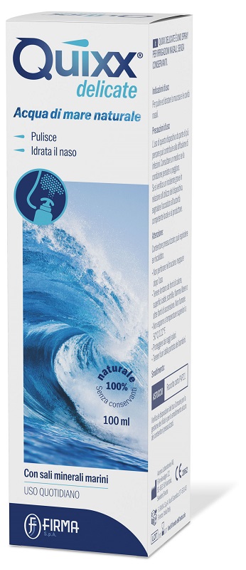 SOLUZIONE SPRAY PER IRRIGAZIONI NASALI QUIXX DELICATE ACQUA MARINA ISOTONICA 100 ML - Farmacia Bartoli