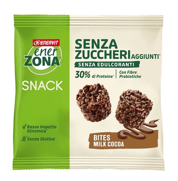 ENERZONA BITES MILK CHOCO SENZA ZUCCHERI AGGIUNTI 24 G - Farmacia Bartoli