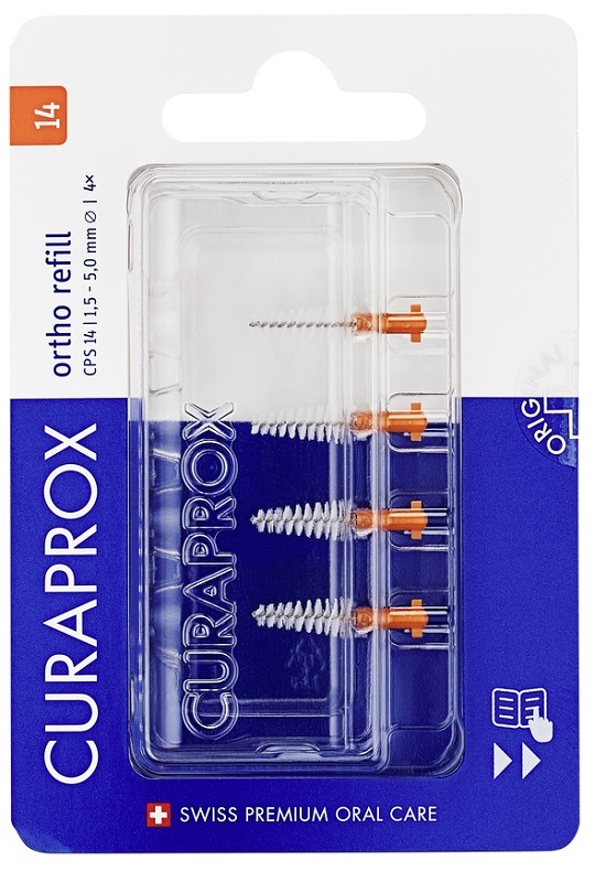 CURAPROX CPS 14 ORTHO REFILL ARANCIONI 4 SCOVOLINI - Farmacia Bartoli