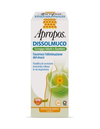 APROPOS DISSOLMUCO SCIROPPO ADULTI E BAMBINI 230 G - Farmacia Bartoli