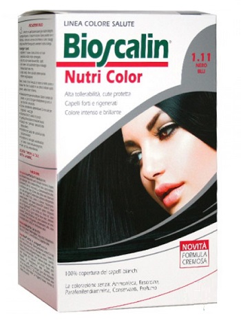 BIOSCALIN NUTRI COLOR 1,11 NERO BLU SINCROB 124 ML - Farmacia Bartoli