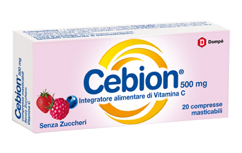 CEBION MASTICABILE SENZA ZUCCHERO VITAMINA C 500 MG 20 COMPRESSE - Farmacia Bartoli
