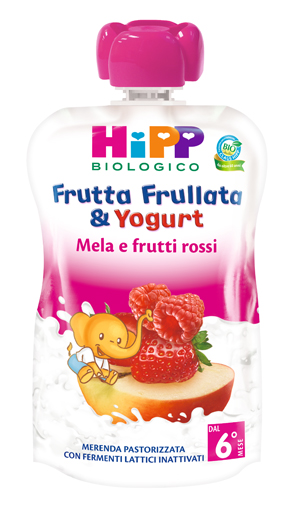 HIPP BIO FRUTTA FRULLATA YOGURT MELA FRUTTI ROSSI 90 G - Farmacia Bartoli