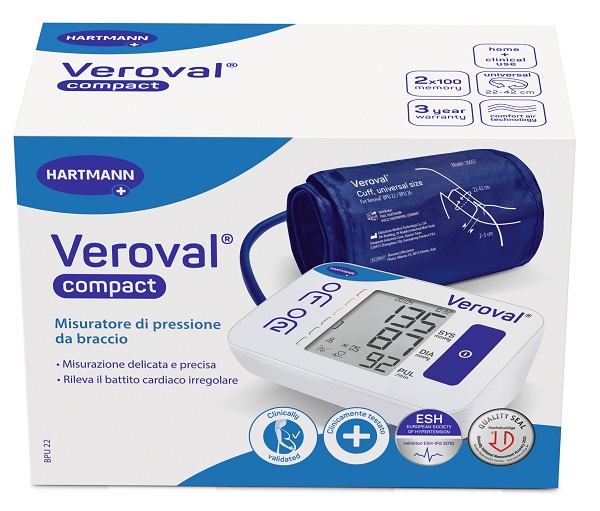 VEROVAL COMPACT MISURATORE DI PRESSIONE DA BRACCIO UNIVERSAL 22-42CM - Farmacia Bartoli