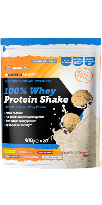 100% WHEY PROTEIN SHAKE COOKIES & CREAM 900 G - Farmacia Bartoli