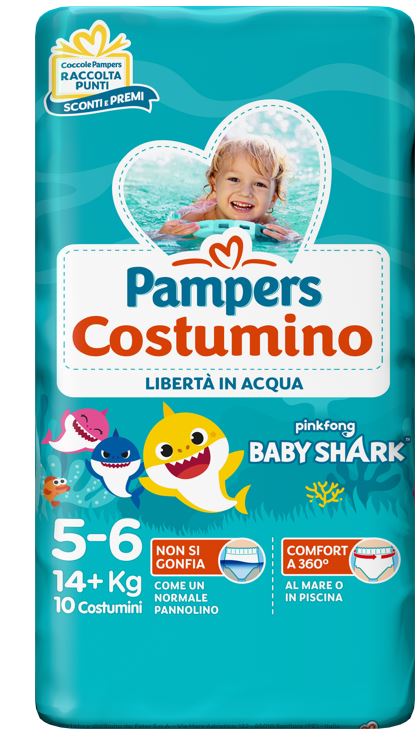 PAMPERS COSTUMINO BABY SHARK CP S 5-6 10 PEZZI - Farmacia Bartoli