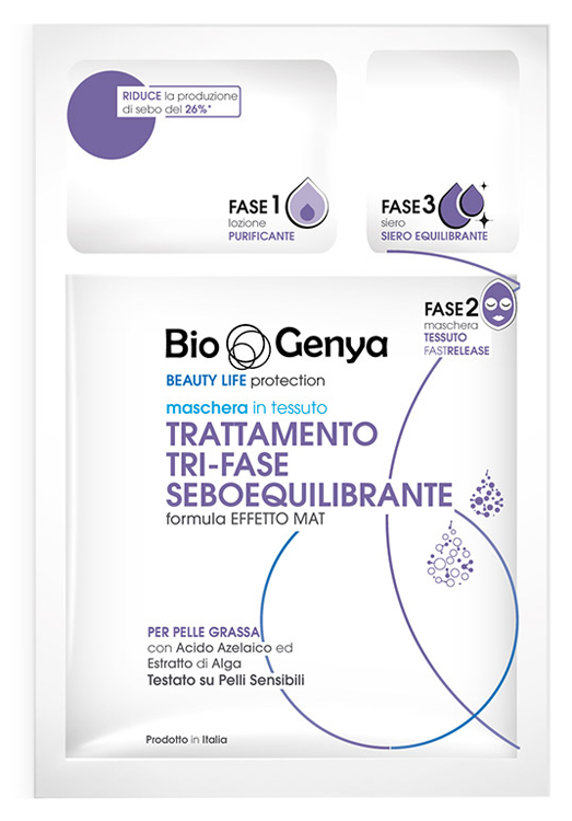 BIOGENYA BEAUTY LIFE PROTECTION MASCHERA IN TESSUTO TRATTAMENTO TRI-FASE SEBOEQUILIBRANTE - Farmacia Bartoli