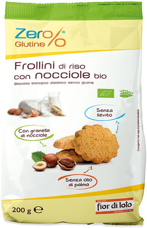 ZER%GLUTINE FROLLINI DI RISO CON NOCCIOLE SENZA GLUTINE 200 G - Farmacia Bartoli