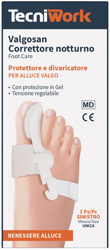 CORRETTORE NOTTURNO PER ALLUCE VALGO SINISTRO MISURA UNICA VALGOSAN 1 PEZZO - Farmacia Bartoli