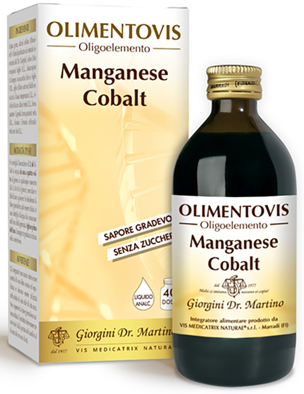 OLIMENTOVIS OLIGOELEMENTO MANGANESE COBALT LIQUIDO ANALCOLICO SENZA ZUCCHERI 200 ML 40 DOSI - Farmacia Bartoli