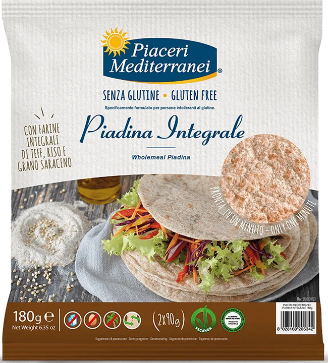 PIACERI MEDIT PIADINA INTEGRALE 180 G - Farmacia Bartoli