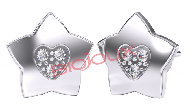 BJT716 ORECCHINI STAR/HEART STAINLESS STEEL - Farmacia Bartoli