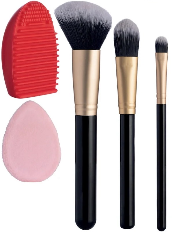 TROUSS 16 SET 3 PENNELLI VISO + SPAZZOLA PULIZIA PENNELLI + SPUGNA MAKEUP + BEAUTYBLENDER PINK - Farmacia Bartoli