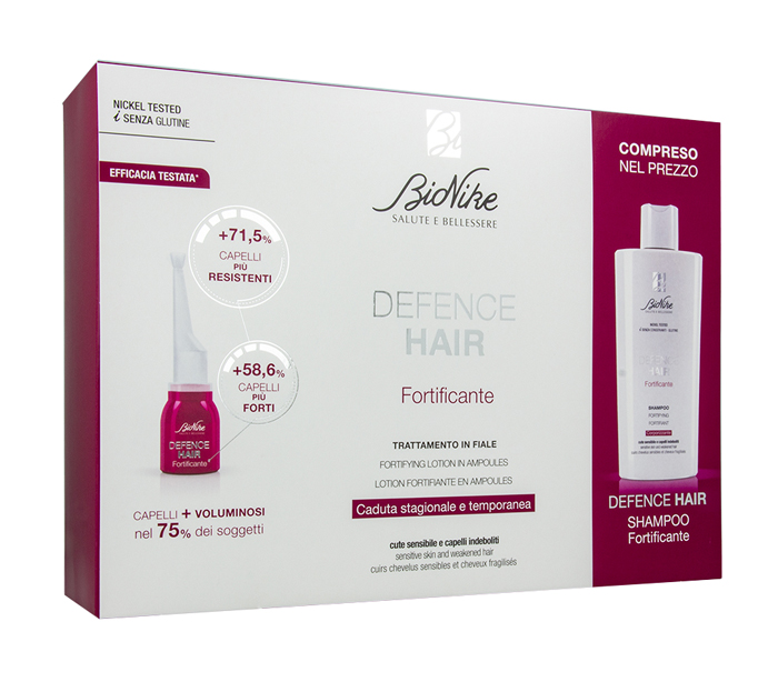 DEFENCE HAIR BIPACK RIDENSIFICANTE 21 FIALE 6 ML + SHAMPOO 200 ML - Farmacia Bartoli