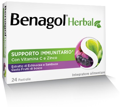 BENAGOL HERBAL FRUTTI DI BOSCO 24 PASTIGLIE - Farmacia Bartoli