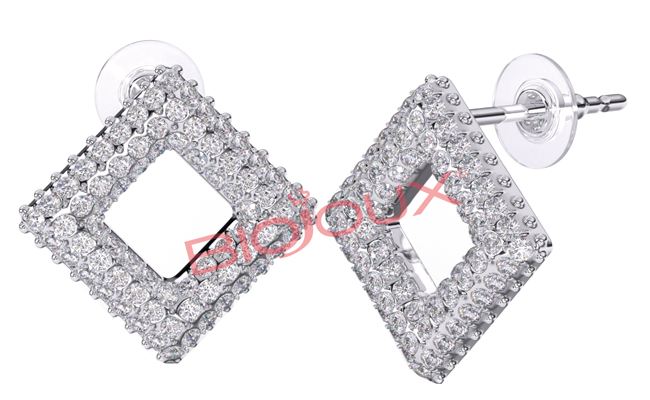 BJT258 ORECCHINI OPEN FRAME STAINLESS STEEL - Farmacia Bartoli