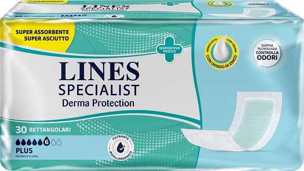 PANNOLONE PER INCONTINENZA LINES SPECIALIST DERMA RETTANGOLARE 30 PEZZI - Farmacia Bartoli