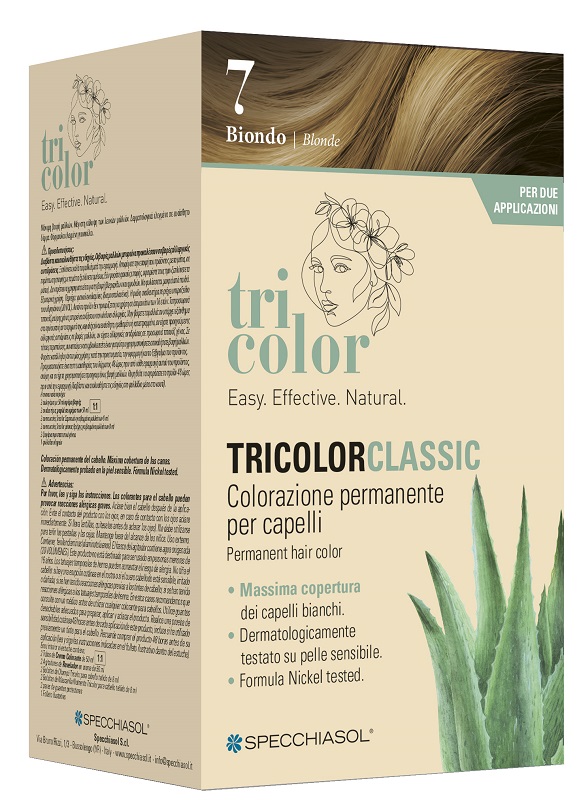 TRICOLOR CLASSIC 7 BIONDO 2 TUBI 50 ML + 2 SHAKER 50 ML + 4 BUSTINE 8 ML - Farmacia Bartoli