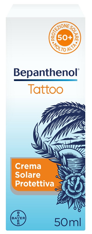BEPANTHENOL TATTOO CREMA SOLARE PROTETTIVA SPF50+ 50 ML - Farmacia Bartoli