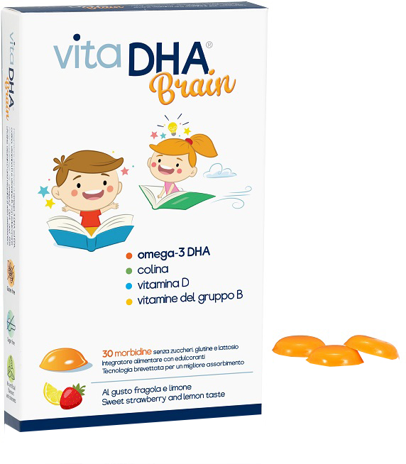 VITADHA BRAIN 30 MORBIDINE AL GUSTO FRAGOLA E LIMONE - Farmacia Bartoli