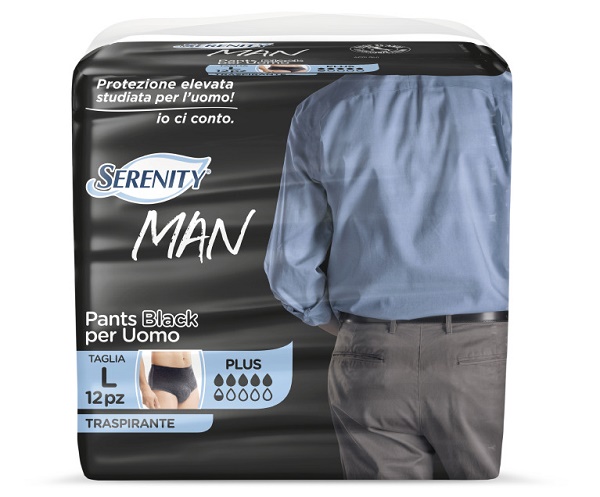 PANNOLINO SERENITY MAN PANTS BLACK TAGLIA LARGE 12 PEZZI - Farmacia Bartoli