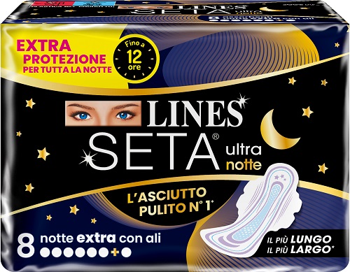 LINES SETA ULTRA ASSORBENTI NOTTE 8 PEZZI - Farmacia Bartoli