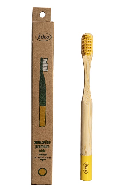 ETICO SPAZZOLINO BAMBINO PREMIUM BAMBU GIALLO - Farmacia Bartoli
