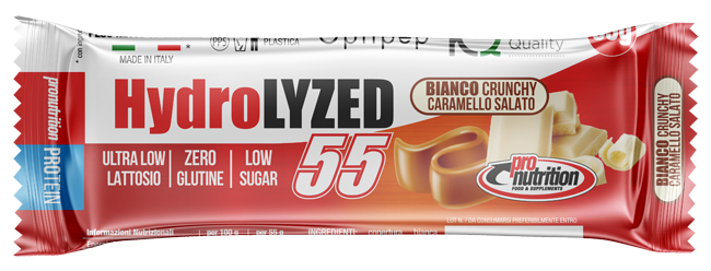 PRONUTRITION HYDROLIZED BAR BIANCO CARAMELLO SALATO 55 G - Farmacia Bartoli