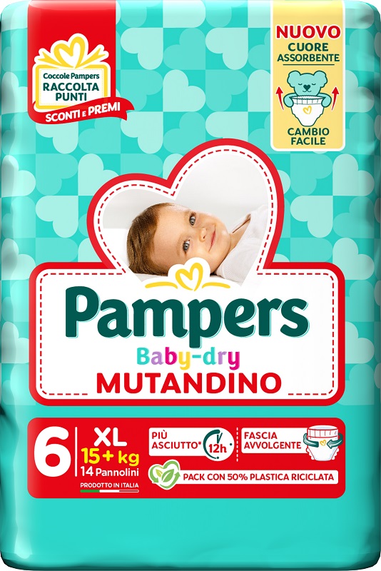 PAMPERS BABY DRY PANNOLINO MUTANDINA XL SMALL PACK 14 PEZZI - Farmacia Bartoli