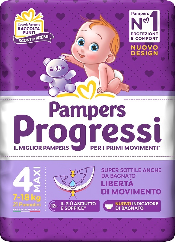 PAMPERS PROGRESSI MAXI 21 PEZZI - Farmacia Bartoli