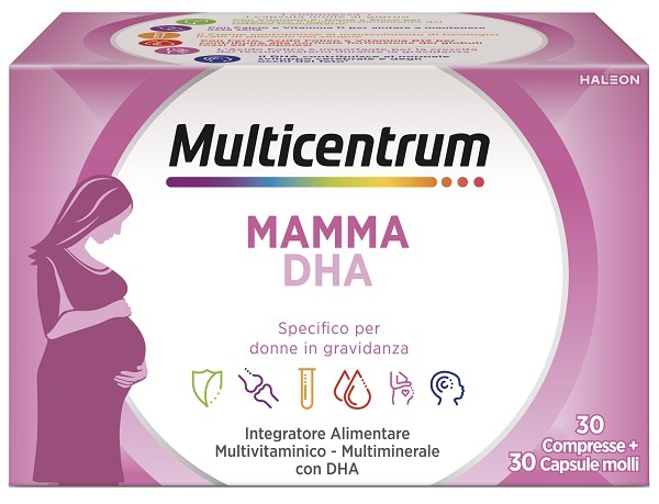 MULTICENTRUM MAMMA DHA 30 COMPRESSE + 30 CAPSULE SENZA GLUTINE E SENZA ZUCCHERI - Farmacia Bartoli