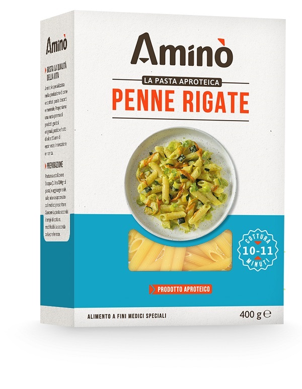 AMINO' LA PASTA APROTEICA PENNE RIGATE 400 G - Farmacia Bartoli