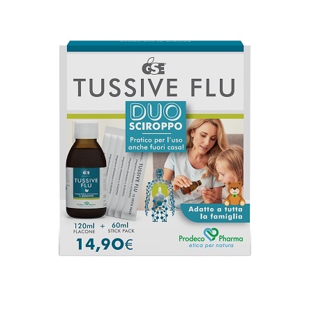 GSE TUSSIVE FLU DUO FLACONE+6 STICK PACK MONODOSE - Farmacia Bartoli