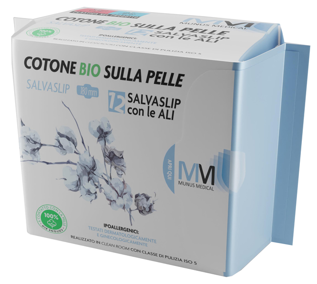 MUNUS MEDICAL PROTEGGI SLIP CON ALI COTONE BIO SULLA PELLE 12 PEZZI - Farmacia Bartoli
