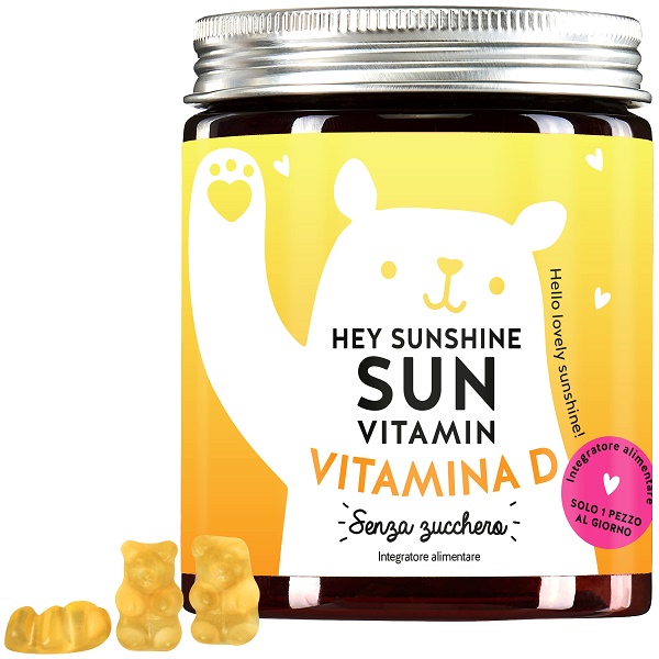 BEARS WITH BENEFITS HEY SUNSHINE SUN VITAMINS MIT D3 SUGARFREE 45 CARAMELLE GOMMOSE - Farmacia Bartoli