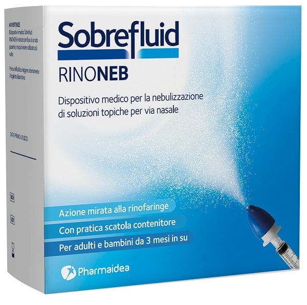 SOBREFLUID RINONEB DISPOSITIVO NEBULIZZATORE + SIRINGA LUER  LOCK DA 50 ML + AGOCANNULA PER PRELIEVO SOLUZIONE - Farmacia Bartoli